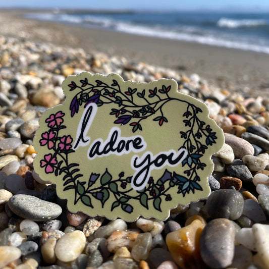 “I adore you” Vinyl Sticker